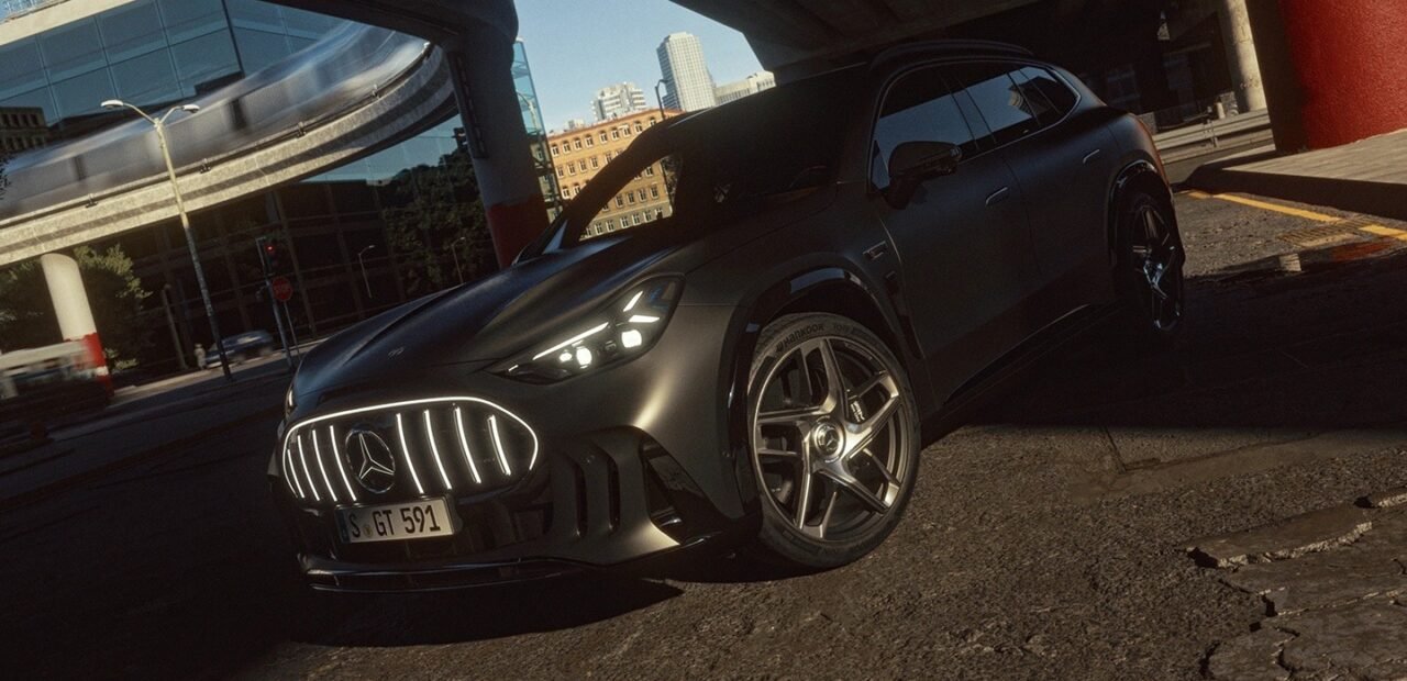 مرسيدس-AMG GT SUV الكهربائية في لقطة أمامية ثلاثة أرباع رسمية