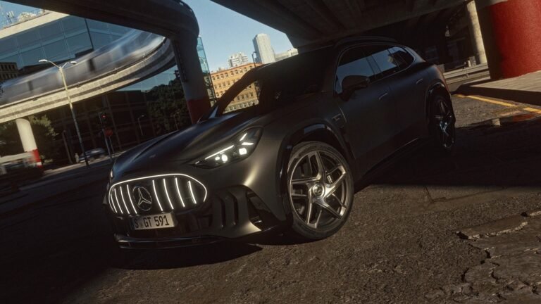 مرسيدس-AMG GT SUV الكهربائية في لقطة أمامية ثلاثة أرباع رسمية
