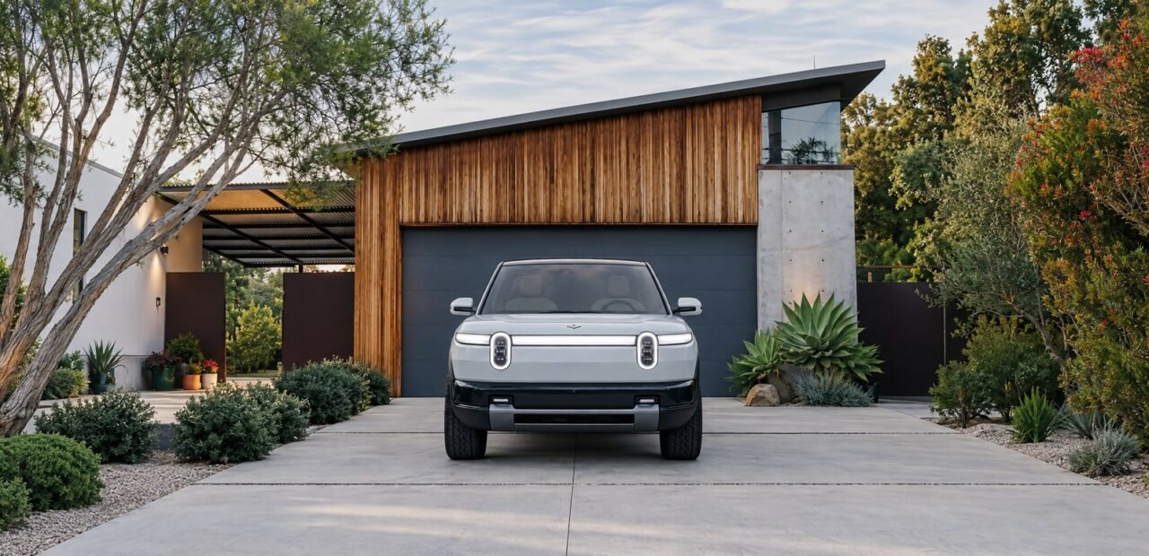الواجهة الأمامية الكاملة لسيارة Rivian R2 الكهربائية في صورة رسمية من Rivian